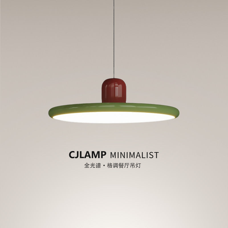 Lampadario a sospensione con piatto rotondo