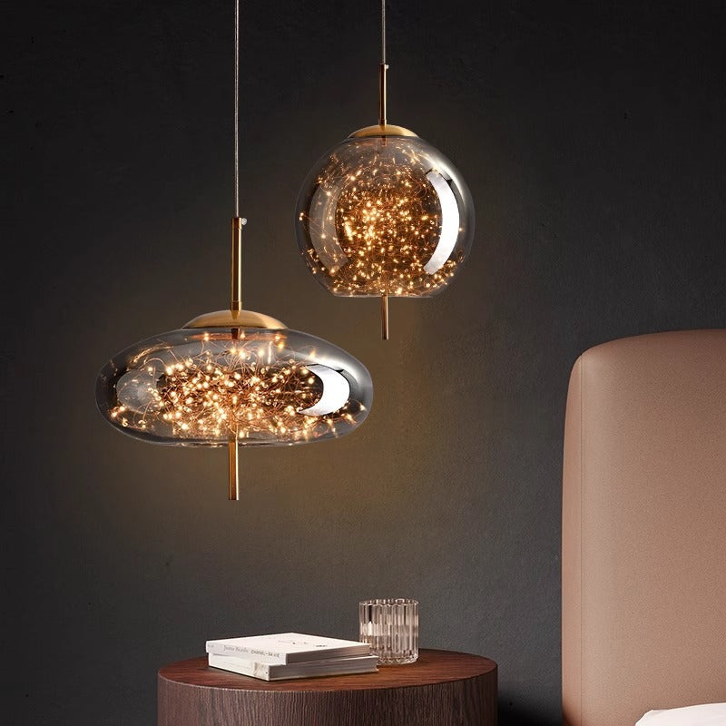 Scandinavian Glass Cylinder Pendant Light