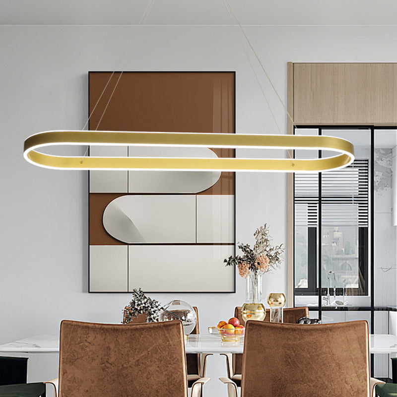 Minimalist Slim Oval LED Hanging Lamp