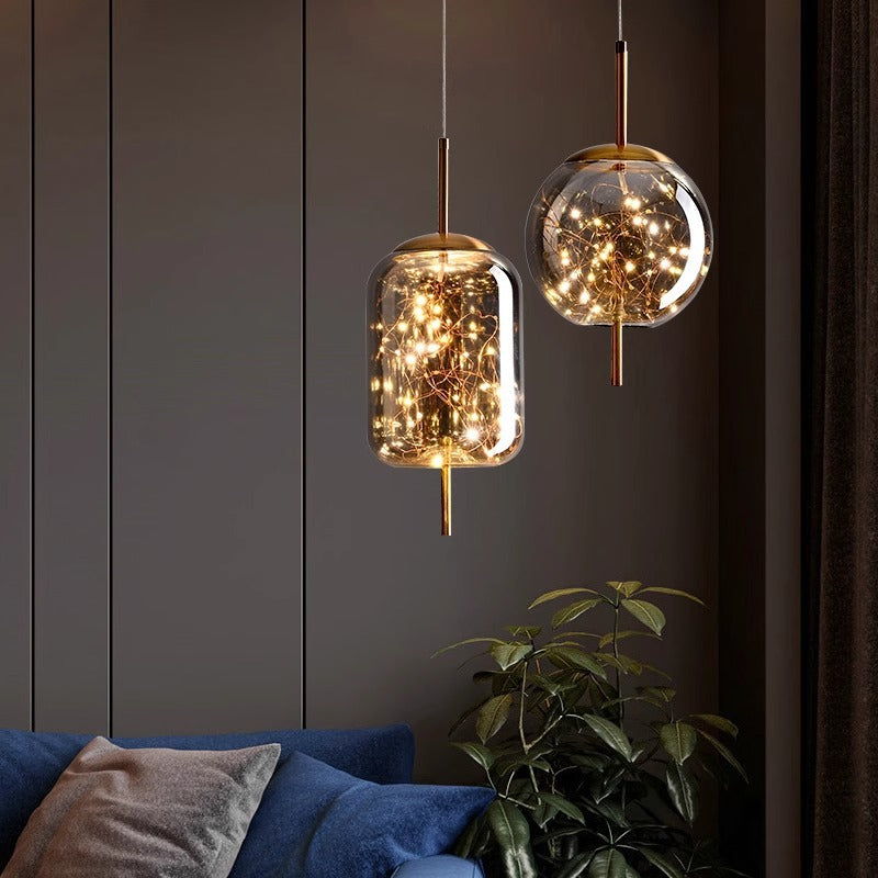 Scandinavian Glass Cylinder Pendant Light