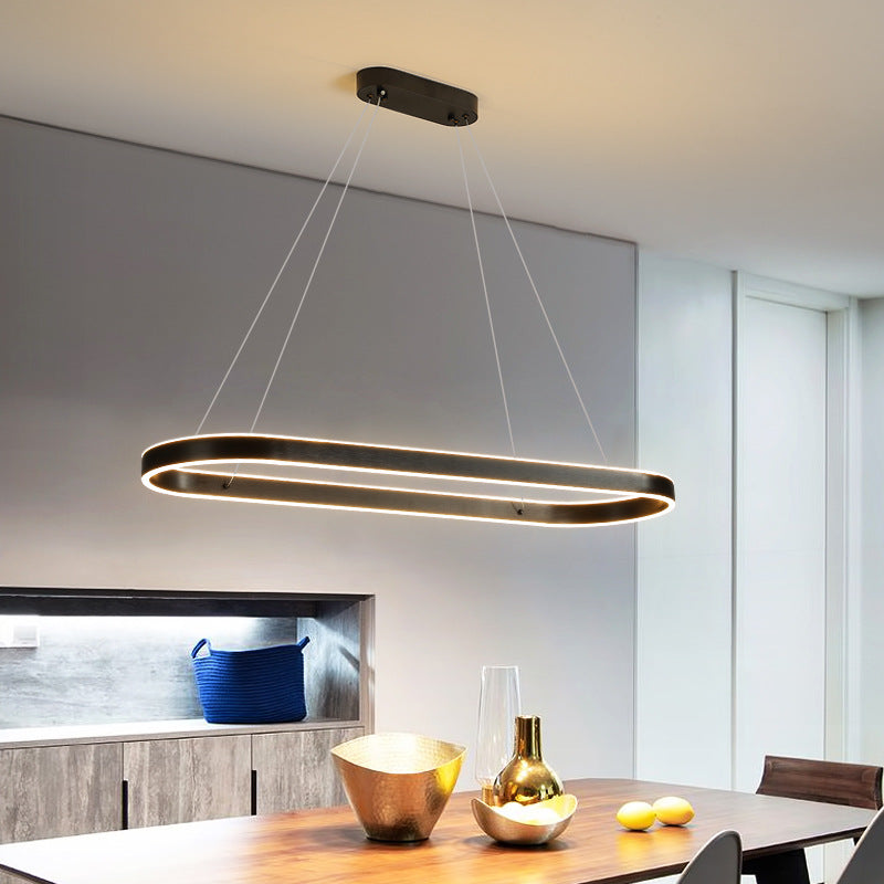 Minimalist Slim Oval LED Hanging Lamp