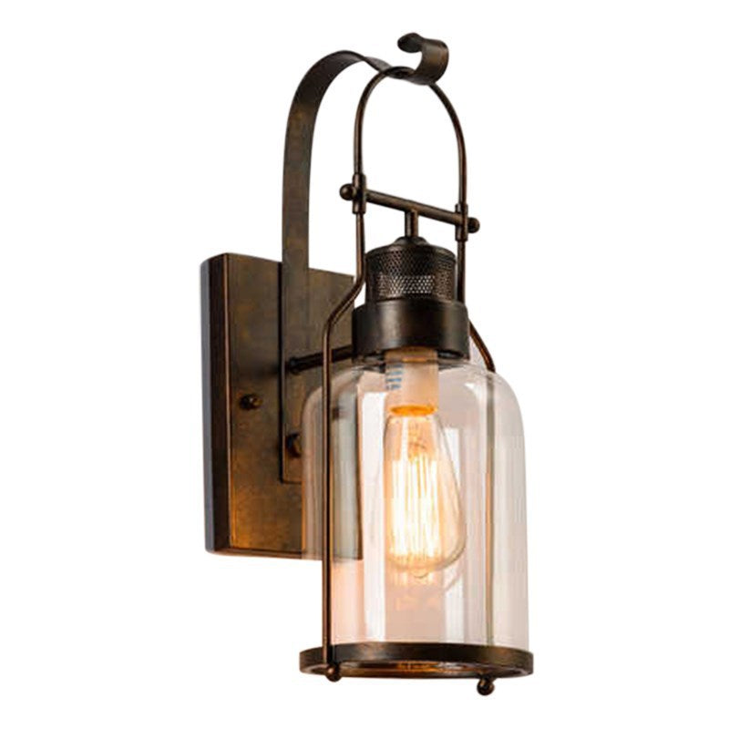 Vintage Iron Glass Jar Pendant Light