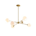 Glass Metal 6-Light Chandelier