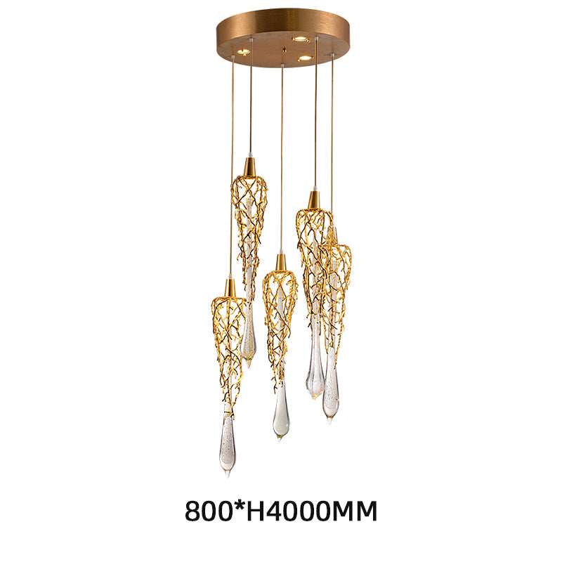 Luxury Aluminum Crystal Pendant Lamp
