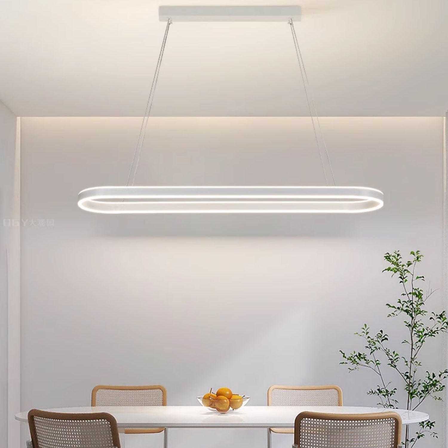 Minimalist Slim Oval LED Hanging Lamp