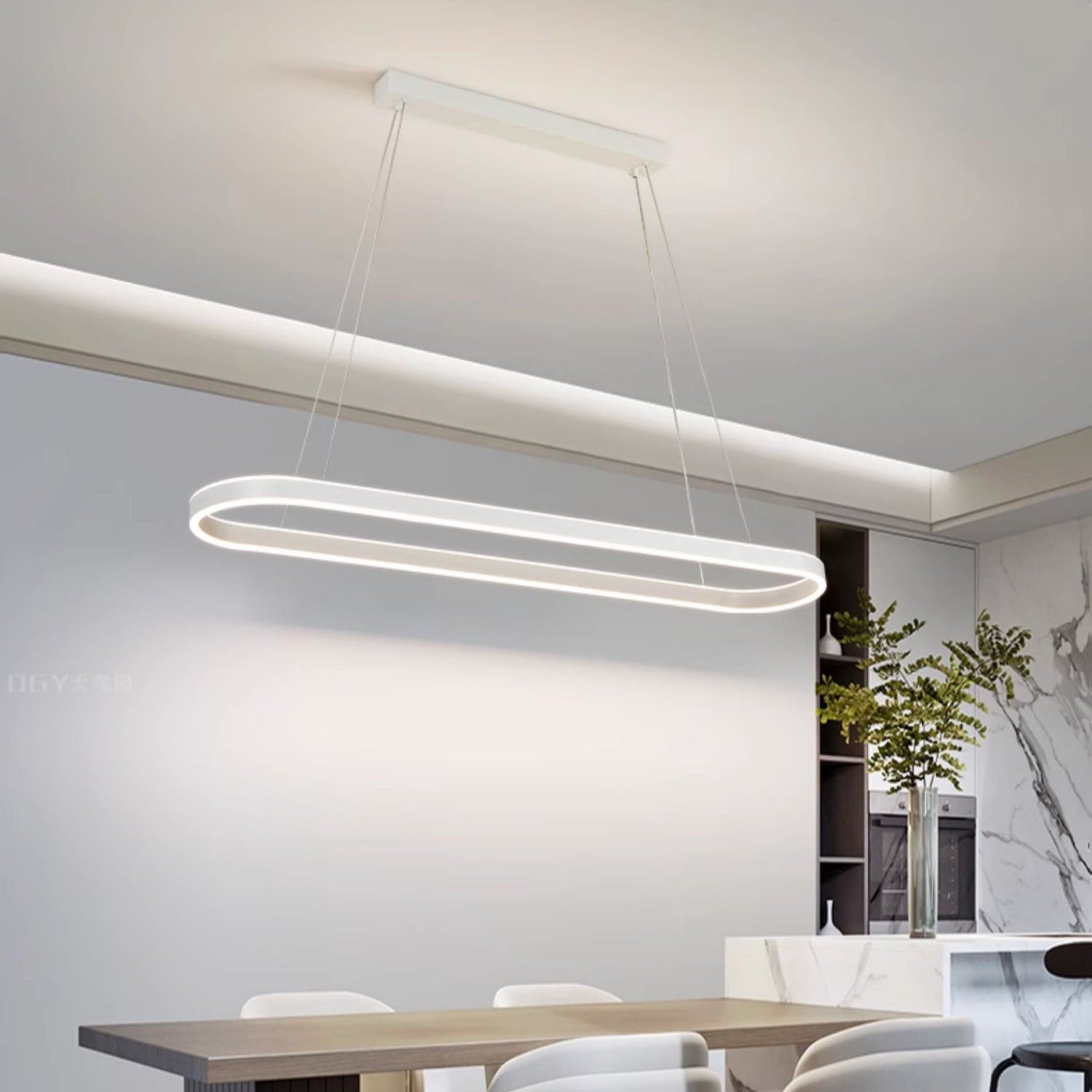 Minimalist Slim Oval LED Hanging Lamp