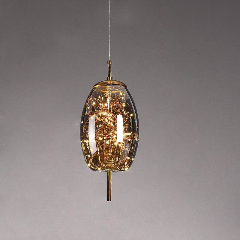 Scandinavian Glass Cylinder Pendant Light