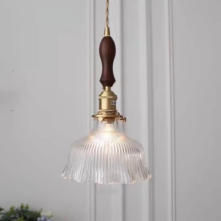 Nordic Walnut Glass Pendant Light