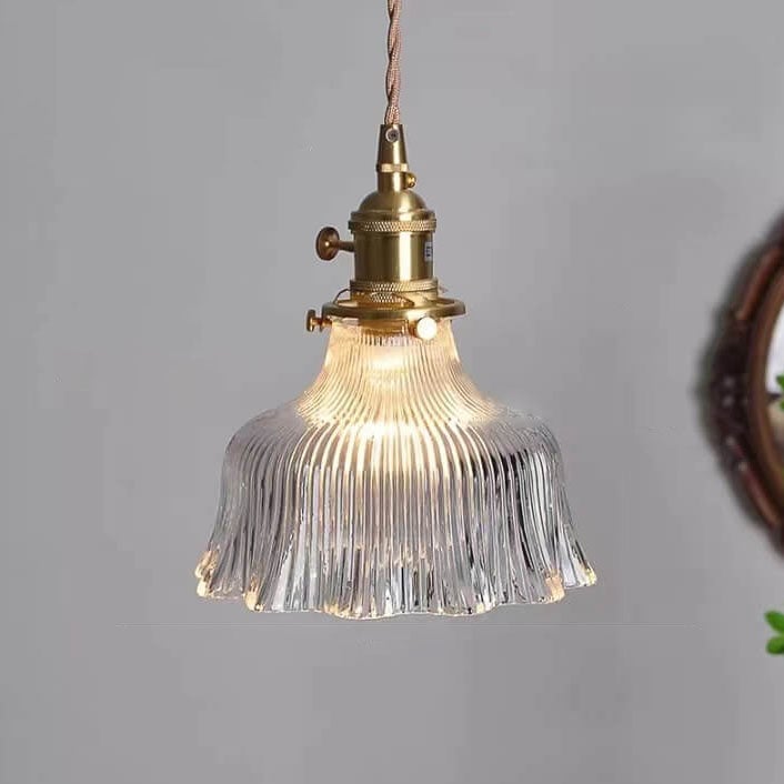 Nordic Walnut Glass Pendant Light