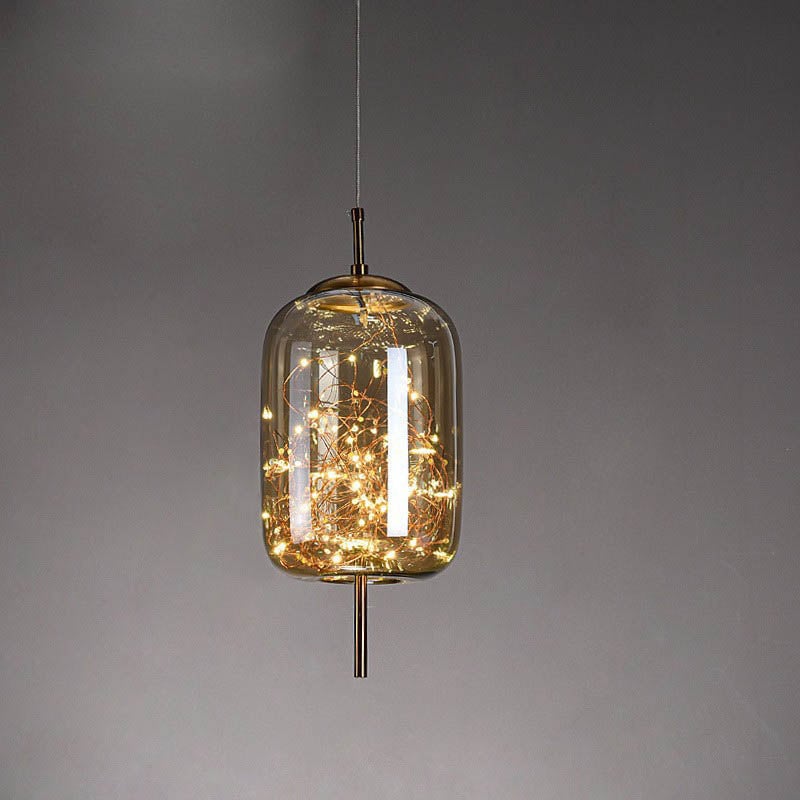 Scandinavian Glass Cylinder Pendant Light