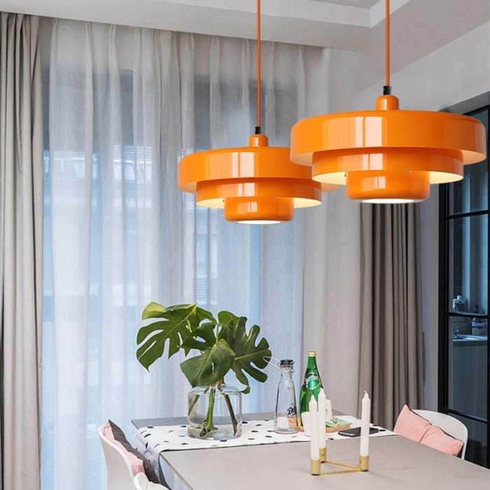 Nordic Vintage Multi-Layered Round Metal 1-Light Pendant Light