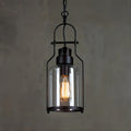 Vintage Iron Glass Jar Pendant Light