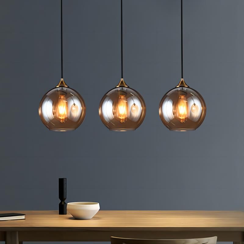 Industrial Glass Globe Pendant Light