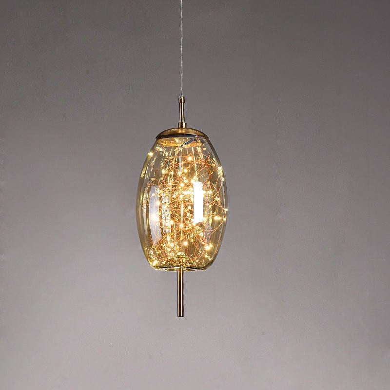 Scandinavian Glass Cylinder Pendant Light
