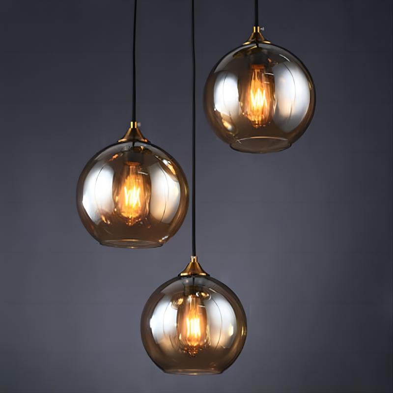 Industrial Glass Globe Pendant Light