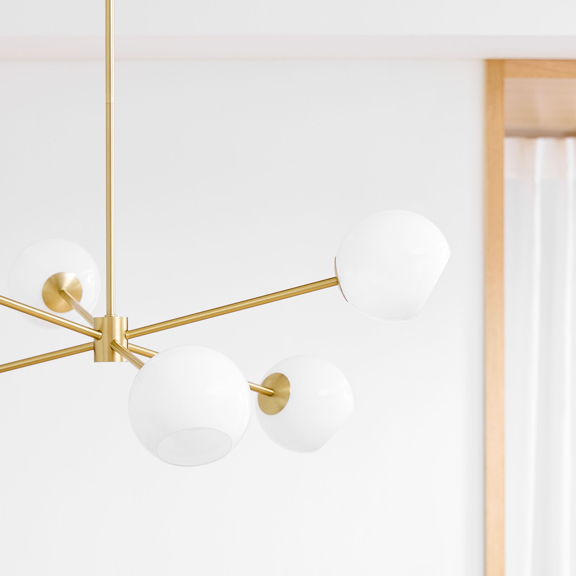 Glass Metal 6-Light Chandelier