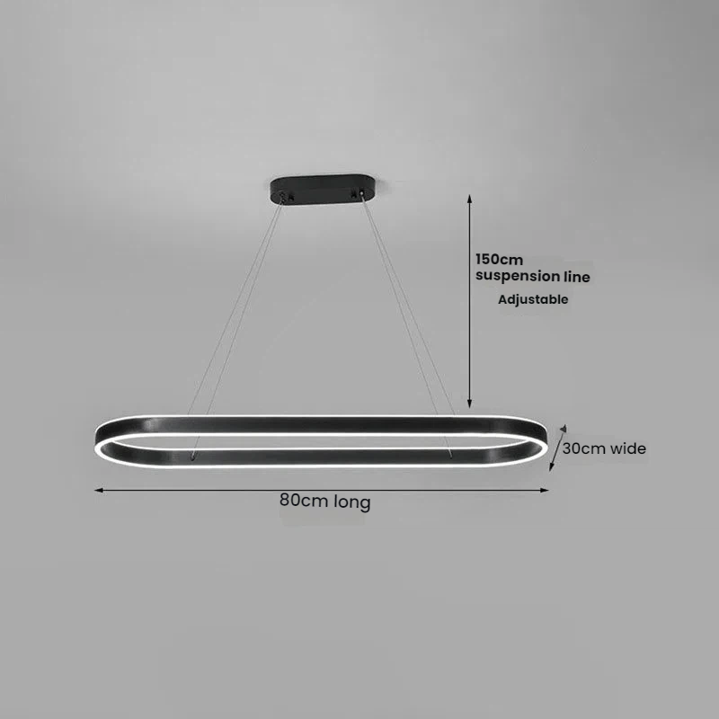 Minimalist Slim Oval LED Hanging Lamp