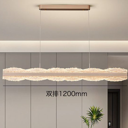 Double Crystal Ring LED Chandelier – Contemporary Round Pendant Light for High-End Living Spaces