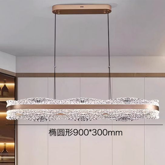 Double Crystal Ring LED Chandelier – Contemporary Round Pendant Light for High-End Living Spaces