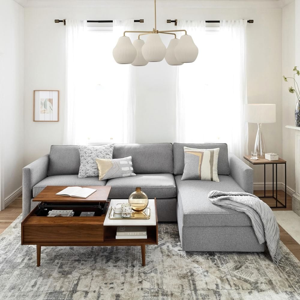 Ribbed Glass 5-Light Chandelier