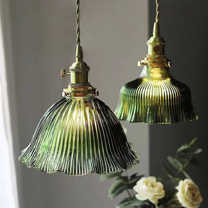 Nordic Walnut Glass Pendant Light