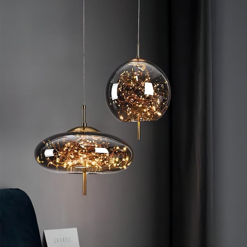 Scandinavian Glass Cylinder Pendant Light