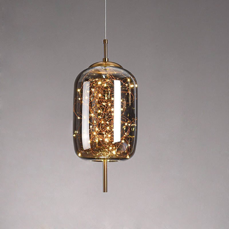 Scandinavian Glass Cylinder Pendant Light