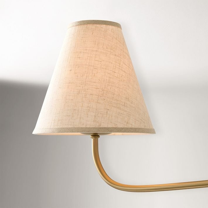 Metal Linen Shade Linear Chandelie