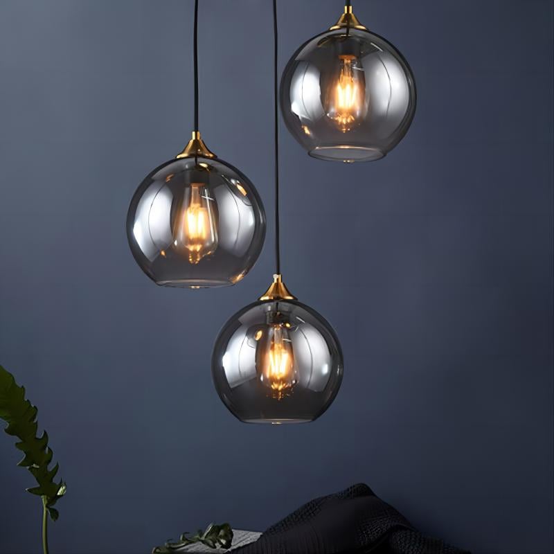 Industrial Glass Globe Pendant Light