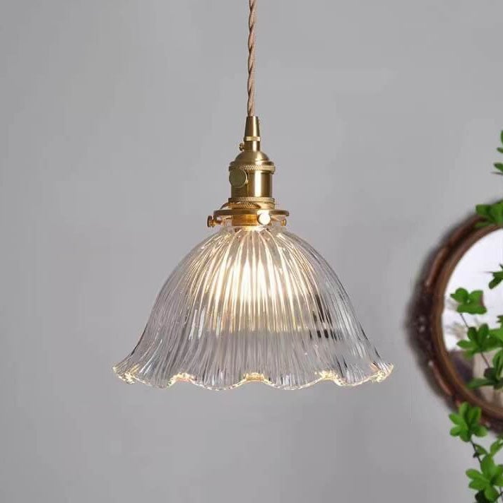 Nordic Walnut Glass Pendant Light