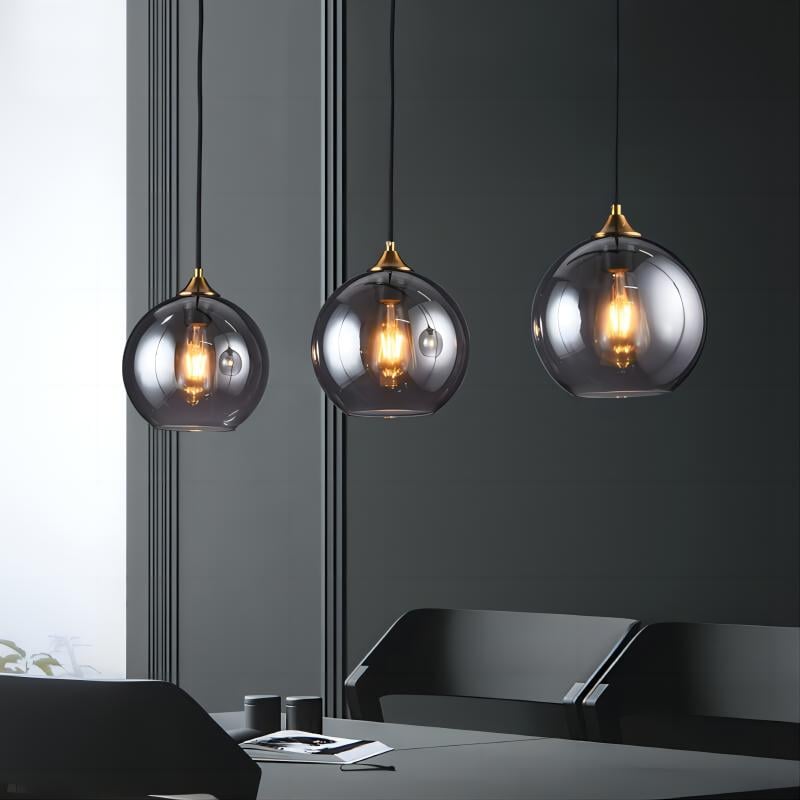 Industrial Glass Globe Pendant Light