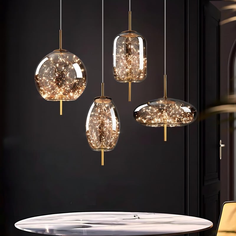 Scandinavian Glass Cylinder Pendant Light